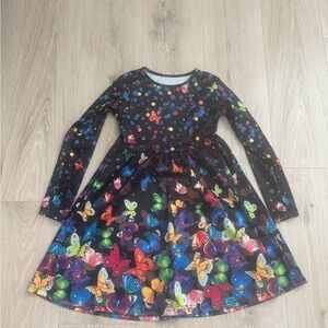 Colorful Butterfly Print Kids Dress